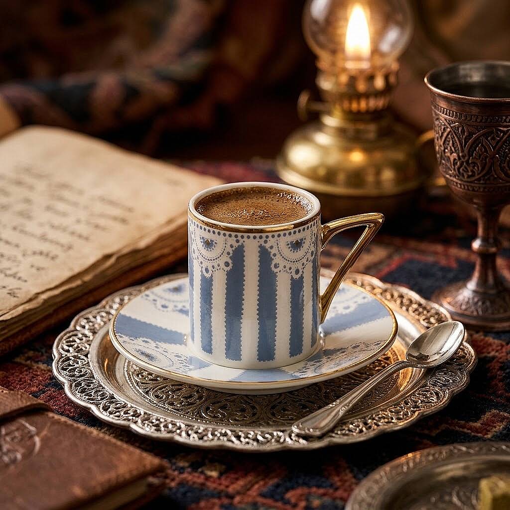AKDENİZ TEKLİ TÜRK KAHVE FİNCANI, MAVİ - 1