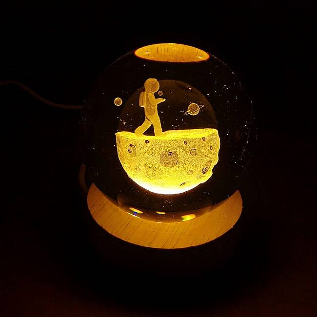 ASTRONOT TASARIM, IŞIKLI USB'Lİ DEKORATİF CAM KÜRE - 1