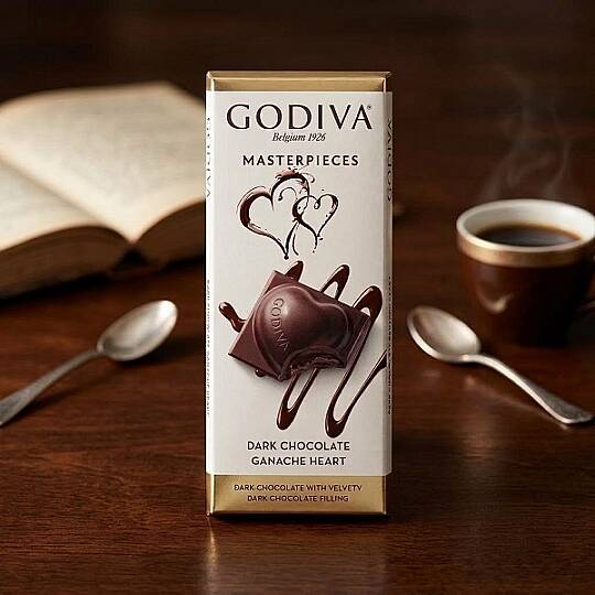 GODIVA MASTERPIECES GANAJ DOLGULU BITTER TABLET ÇİKOLATA, 86 GR