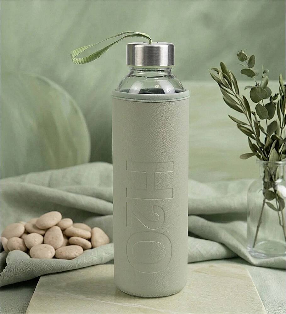 H2O DERİ KILIFLI SU ŞİŞESİ, YEŞİL, 500 ML - 1