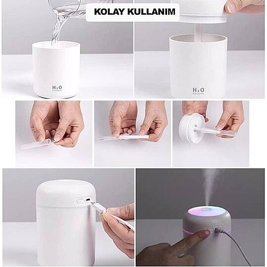 H2O DİFÜZÖR RENKLİ IŞIKLI HAVA NEMLENDİRİCİ, 300 ML - 3