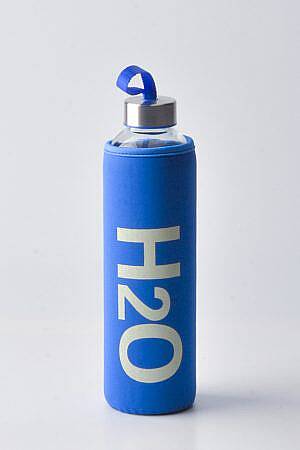 H2O KILIFLI SU ŞİŞESİ, MAVİ, 500 ML