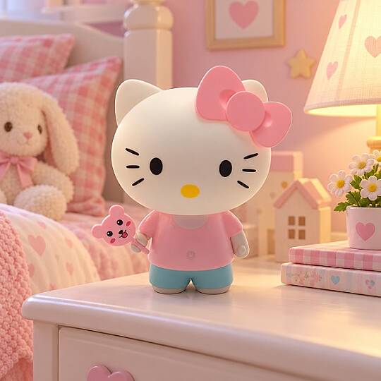 HELLO KITTY, LED GECE LAMBASI