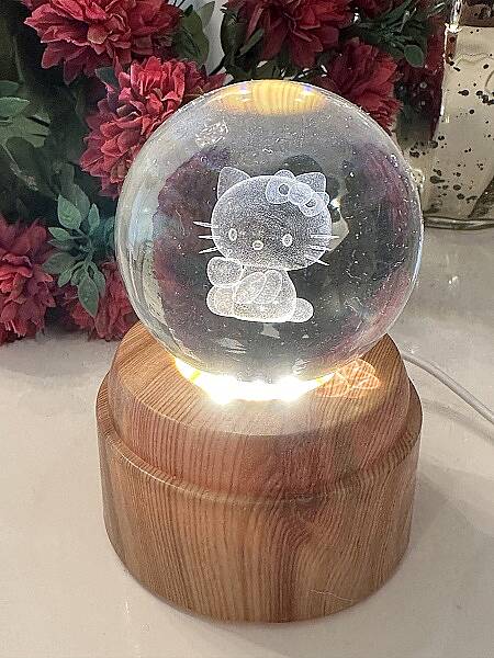 HELLO KITTY TASARIM, MÜZİKLİ, DÖNEN CAM KÜRE - 1