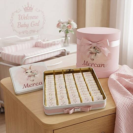 KIZ BEBEK METAL KUTUDA İSİMLİ MADLEN ÇİKOLATA