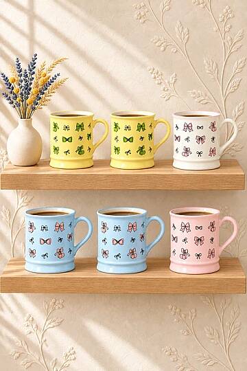 KUPA, PORSELEN, MİNİ FİYONK DESEN, 370 ML