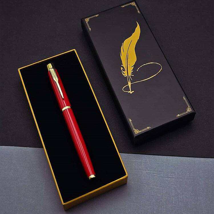 SİYAH KUTULU METAL KIRMIZI ROLLER KALEM - 1
