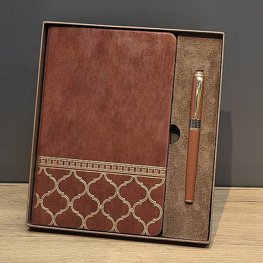 KUTULU VIP DERİ DEFTER & KALEM SETİ, TABA