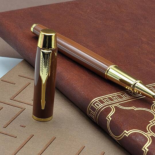 KUTULU VIP DERİ DEFTER & KALEM SETİ, TABA - 2