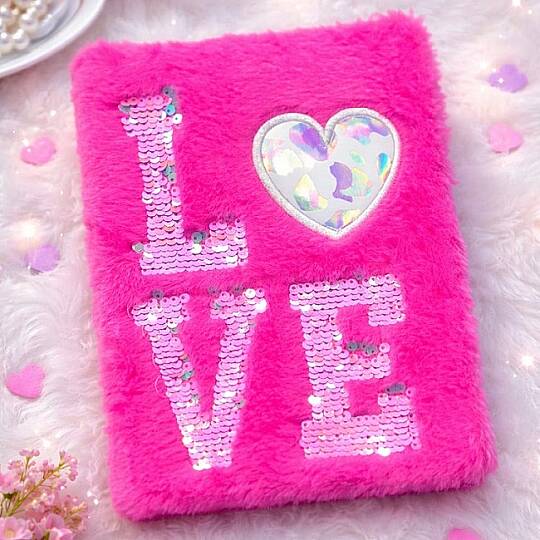 LOVE TASARIMLI PELUŞ DEFTER