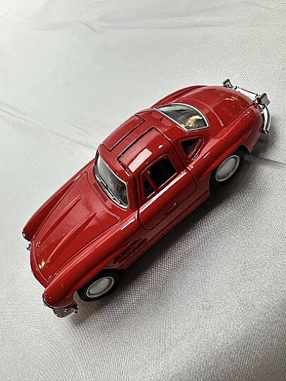 METAL ÇEK BIRAK ARABA, MERCEDES 300 SL, KIRMIZI, 12 CM