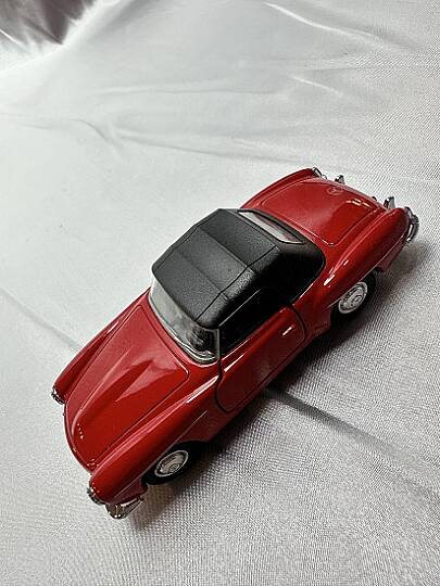 METAL ÇEK BIRAK ARABA, MERCEDES 190 SL, KIRMIZI, 12 CM