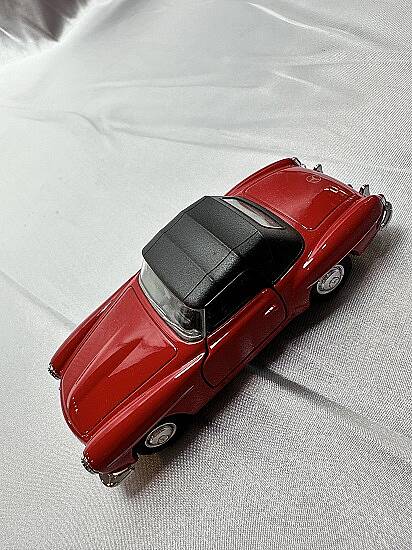METAL ÇEK BIRAK ARABA, MERCEDES 190 SL, KIRMIZI, 12 CM - 1