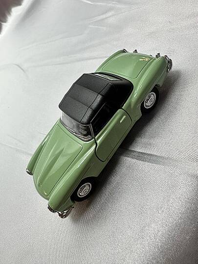 METAL ÇEK BIRAK ARABA, MERCEDES 190 SL, YEŞİL, 12 CM