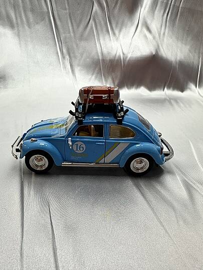 METAL ÇEK BIRAK ARABA, VOLKSWAGEN, MAVİ, 18 CM - 2