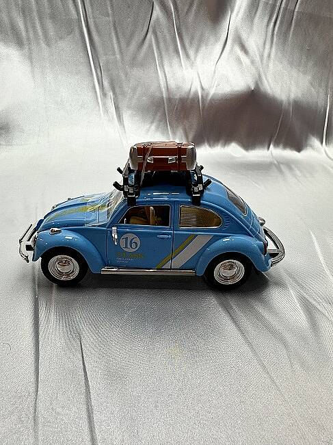 METAL ÇEK BIRAK ARABA, VOLKSWAGEN, MAVİ, 18 CM - 2