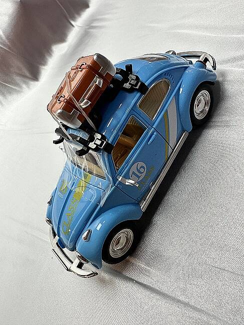 METAL ÇEK BIRAK ARABA, VOLKSWAGEN, MAVİ, 18 CM - 1