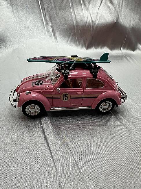 METAL ÇEK BIRAK ARABA, VOLKSWAGEN, PEMBE, 18 CM - 2