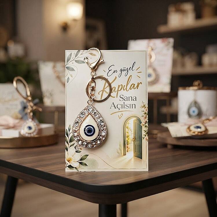 DAMLA MODEL, MOTTO KARTLI, METAL ANAHTARLIK