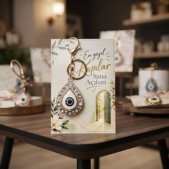 DAMLA MODEL, MOTTO KARTLI, METAL ANAHTARLIK