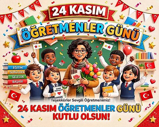 ÖĞRETMENLER GÜNÜ KUTLU OLSUN NOT KARTI