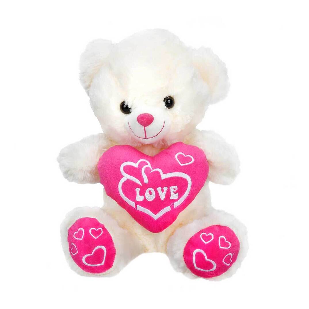 PELUŞ AYI, 30 CM, KALPLİ AYI, PEMBE - 1