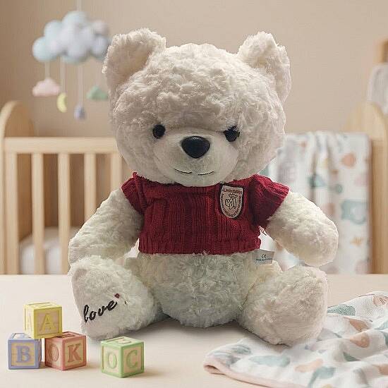 PELUŞ AYI, 30 CM, KIRMIZI KAZAKLI - 1