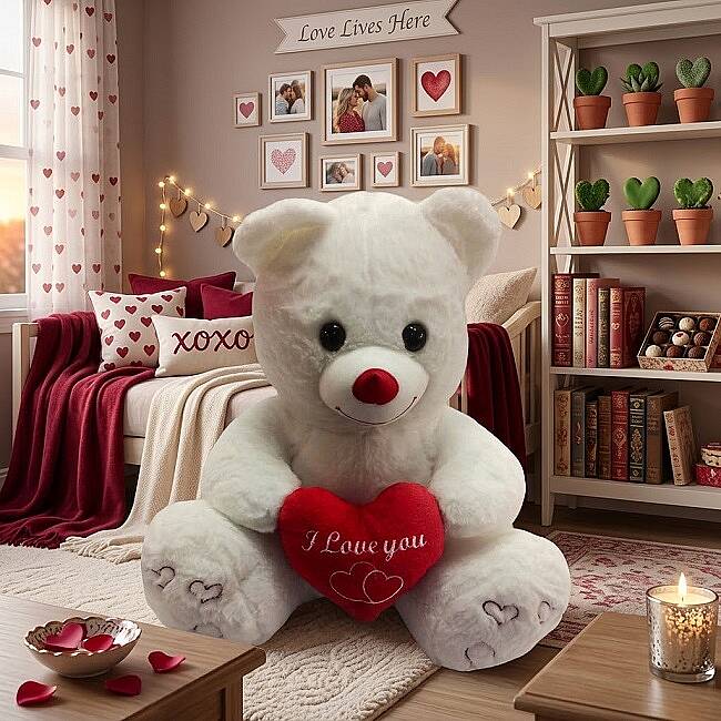 PELUŞ AYICIK, 60 CM, I LOVE YOU - 1