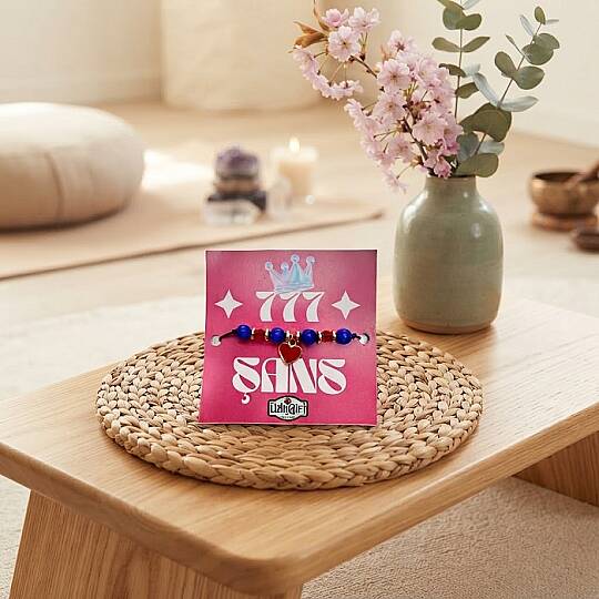 ŞANS BİLEKLİĞİ, KEDİ GÖZÜ TAŞLI, KARTLI 777 BİLEKLİK
