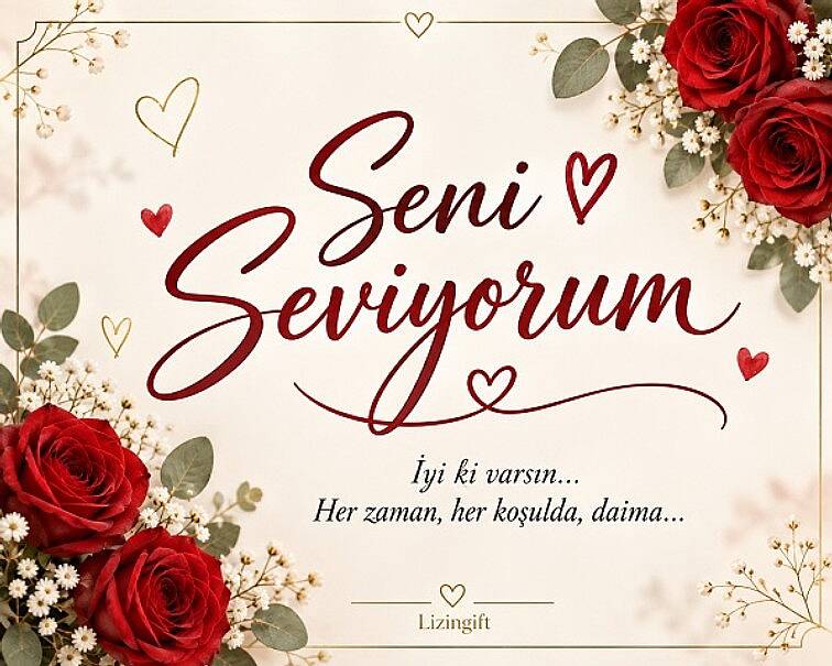 SENİ SEVİYORUM NOT KARTI - 1