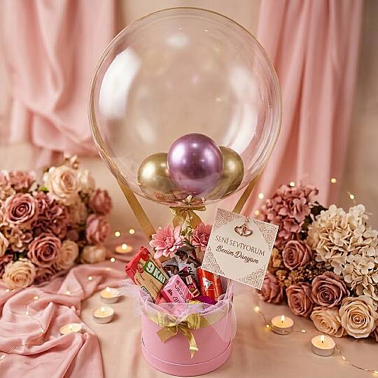 ÇİKOLATALI ATIŞTIRMALIK BALON KUTUSU SÜRPRİZİ