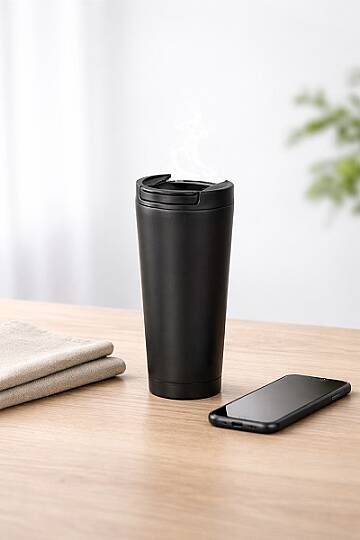SİYAH TERMOS KUPA, 400 ML - 2