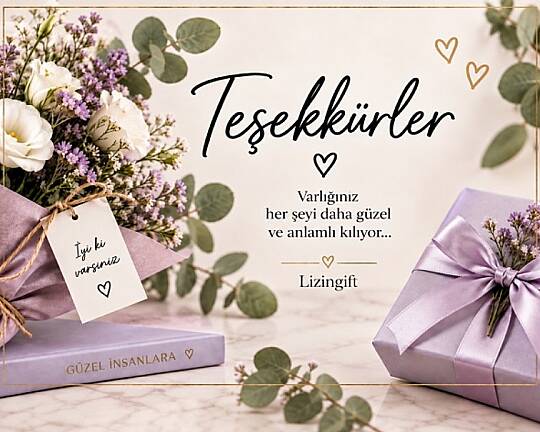 TEŞEKKÜRLER NOT KARTI
