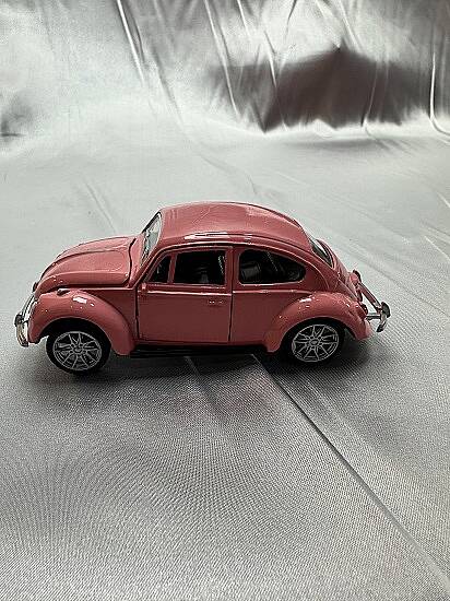 METAL ÇEK BIRAK ARABA, VOLKSWAGEN, PEMBE, 12 CM - 2