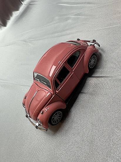 METAL ÇEK BIRAK ARABA, VOLKSWAGEN, PEMBE, 12 CM - 1