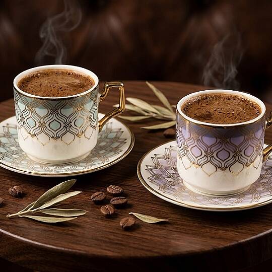 YALDIZLI İKİLİ TÜRK KAHVE FİNCANI