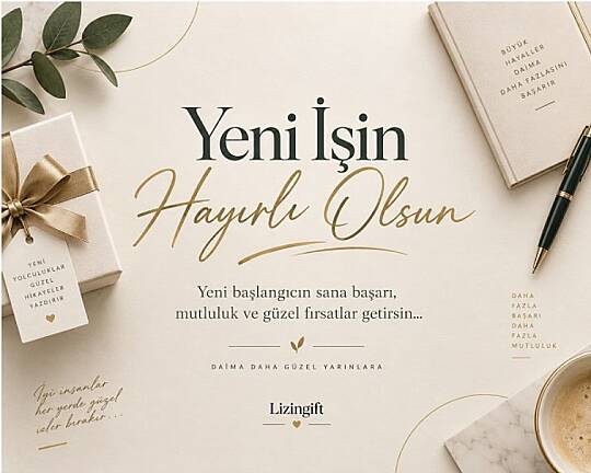 YENİ İŞİN HAYIRLI OLSUN TEBRİK KARTI