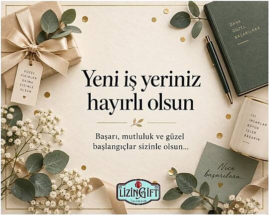 YENİ İŞ YERİNİZ HAYIRLI OLSUN TEBRİK KARTI