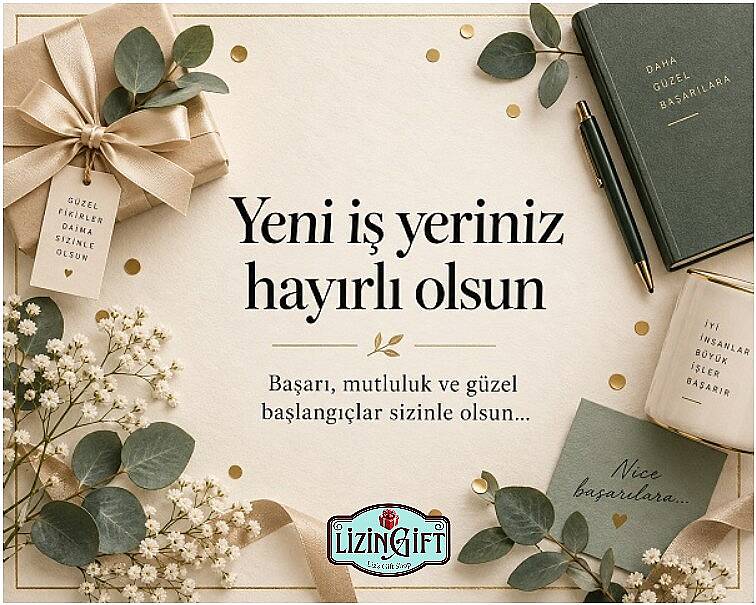 YENİ İŞ YERİNİZ HAYIRLI OLSUN TEBRİK KARTI - 1