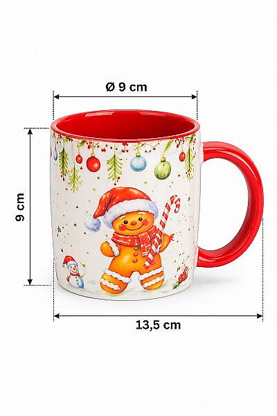YENİ YIL GÖZLÜKLÜ, ÖZEL PAKETLİ, PORSELEN YILBAŞI KUPASI, 350 ML - 3